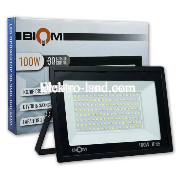 LED прожектор Biom 100W 6200К IP65 220V S6-SMD-100-Slim